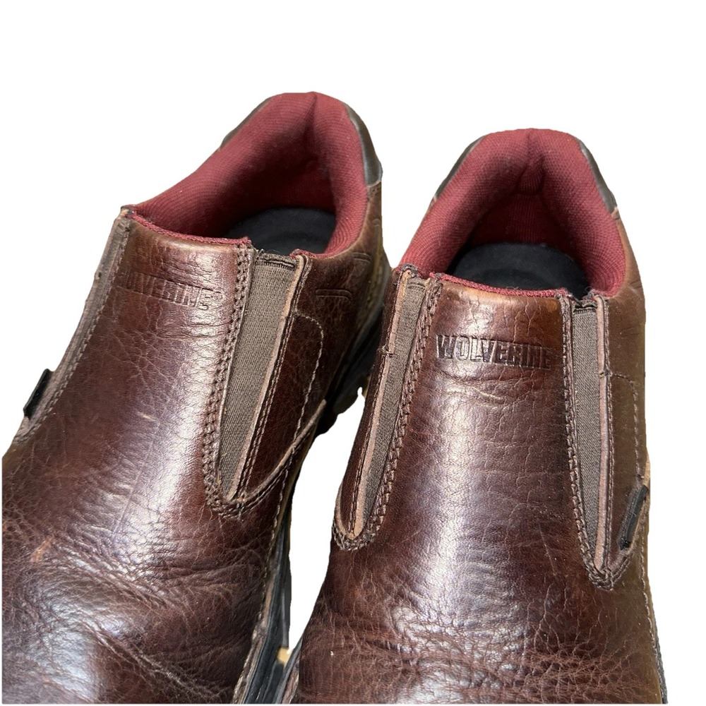Wolverine Falcon Brown‎ Leather Composite Toe Slip-On Work Shoe W08397 Men's 10M - Picture 8 of 12